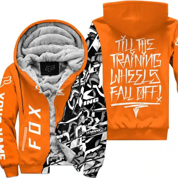 Till The Training Wheel Fall Off – Fox Racing – Orange - Fleece Zip Hoodie