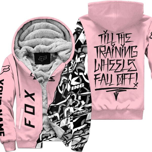Till The Training Wheel Fall Off – Fox Racing – Pink - Fleece Zip Hoodie