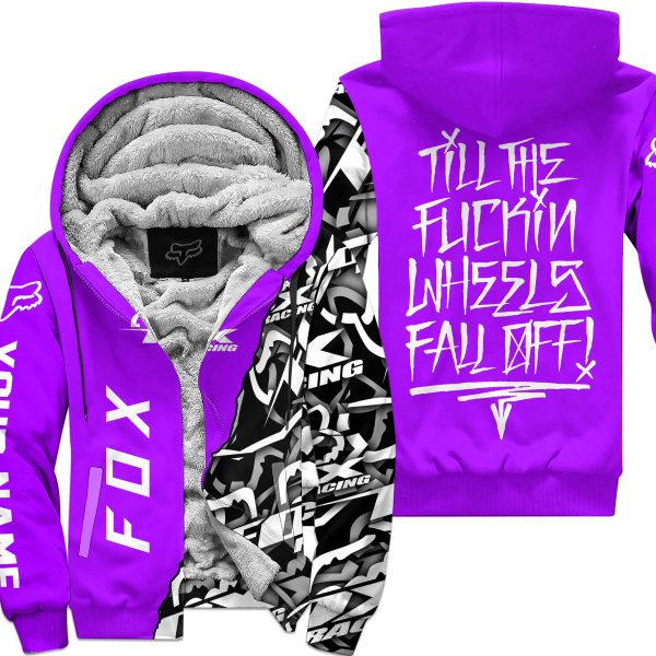 Till The Fuckin Wheel Fall Off – Fox Racing – Purple - Fleece Zip Hoodie