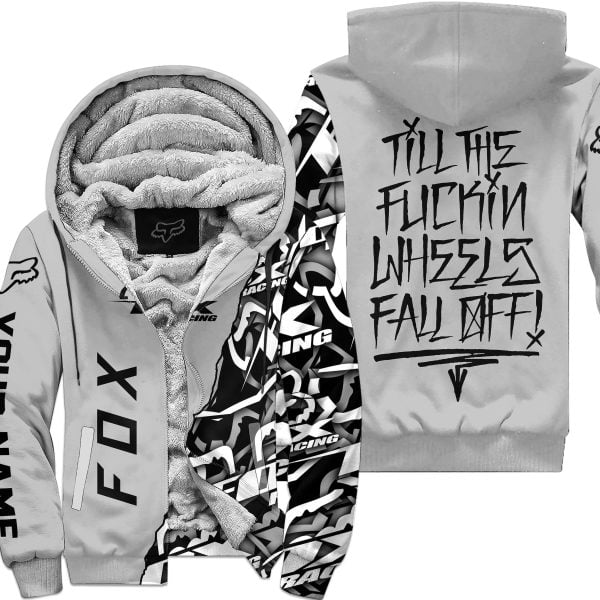 Till The Fuckin Wheel Fall Off – Fox Racing – Silver - Fleece Zip Hoodie