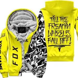 Till The Freakin Wheel Fall Off – Fox Racing – Yellow - Fleece Zip Hoodie