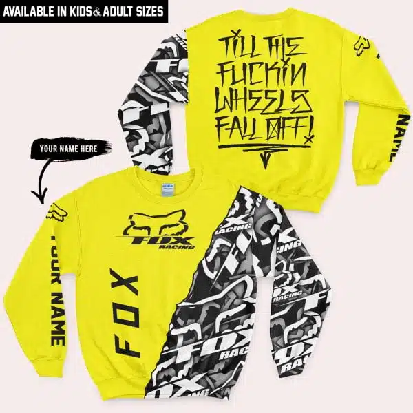 Till The Fuckin Wheel Fall Off – Fox Racing – Yellow - Image 4