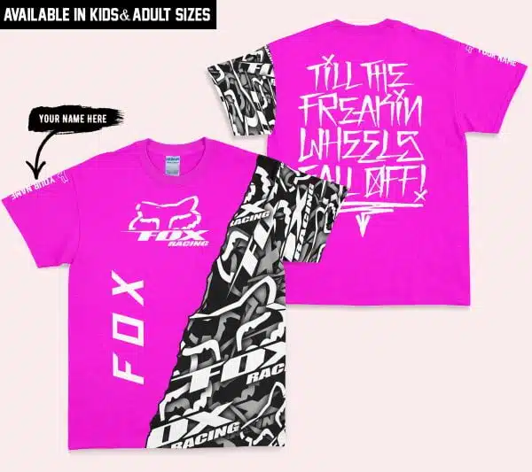 Till The Freakin Wheel Fall Off – Fox Racing – Vivid Pink - Image 3