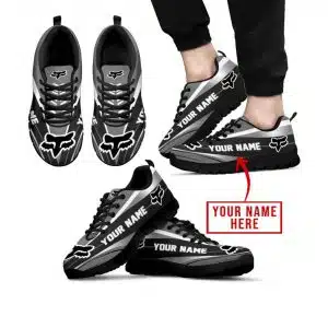 Premium Mx Sneakers - Custom Name - Fox Racing  - Grey - Black