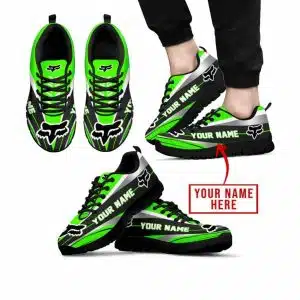 Premium Mx Sneakers - Custom Name - Fox Racing  - Green -Black