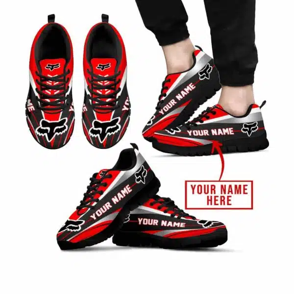 Premium Mx Sneakers - Custom Name - Fox Racing  - Red - Black