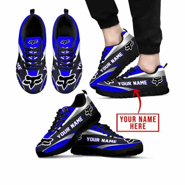 Premium Mx Sneakers - Custom Name - Fox Racing  - Blue - Black