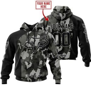Fox Racing Black V2 Camo | Custom Name Racing | Kid & Adult