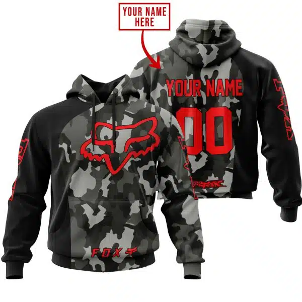 Fox Racing Red Camo | Custom Name Racing | Kid & Adult