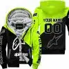 Premium Gift - Custom Name - Alpinestars - Neon - Fleece Zip Hoodie