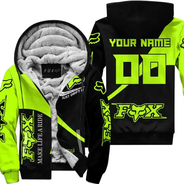 Make Life A Ride Just Send It – Fox – Neon - Fleece Zip Hoodie