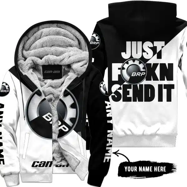 Just Fkcn Send It - 3d All Over Printed - Can Am Black - Fleece Zip Hoodie