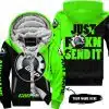 Just Fkcn Send It - 3d All Over Printed - Can Am Green - Fleece Zip Hoodie