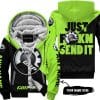Just Fkcn Send It - 3d All Over Printed - Can Am Green 1 - Fleece Zip Hoodie