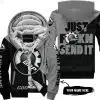 Just Fkcn Send It - 3d All Over Printed - Can Am Grey - Fleece Zip Hoodie
