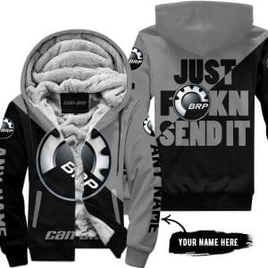 Just Fkcn Send It - 3d All Over Printed - Can Am Grey - Fleece Zip Hoodie