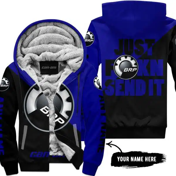 Just Fkcn Send It - 3d All Over Printed - Can Am Navy - Fleece Zip Hoodie
