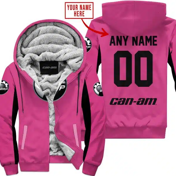 Custom Name Racing - Limited Edition - Can Am - Pink 1 V2 - Fleece Zip Hoodie