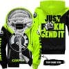 Just Fkcn Send It - 3d All Over Printed - Can Am Neon - Fleece Zip Hoodie