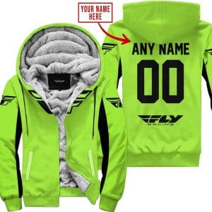 Custom Name Racing - Limited Edition - Fly Racing- Green 1 V2 - Fleece Zip Hoodie