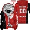 Limited Edition - Custom Name Motocrocss V2 - Ducati - Red - Fleece Zip Hoodie