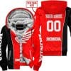 Limited Edition - Custom Name Motocrocss V2 - Honda - Red - Fleece Zip Hoodie
