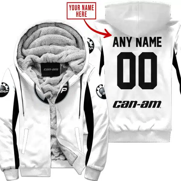 Custom Name Racing - Limited Edition - Can Am - White V2 - Fleece Zip Hoodie
