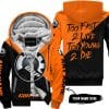 Too Fast To Live Too Young To Die - 3d All Over Printed - Can Am Orange - Fleece Zip Hoodie