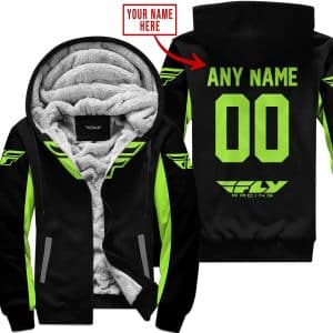 Custom Name Racing - Limited Edition - Fly Racing- Green 1 - Fleece Zip Hoodie