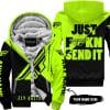 Just Fkcn Send It - 3d All Over Printed - Fly Racing Neon - Fleece Zip Hoodie