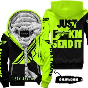 Just Fkcn Send It - 3d All Over Printed - Fly Racing Neon - Fleece Zip Hoodie