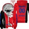 Limited Edition - Custom Name Motocrocss V2 - Suzuki - Red - Fleece Zip Hoodie