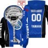 Limited Edition - Custom Name Motocrocss V2 - Yamaha - Blue - Fleece Zip Hoodie