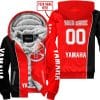 Limited Edition - Custom Name Motocrocss V2 - Yamaha - Red - Fleece Zip Hoodie