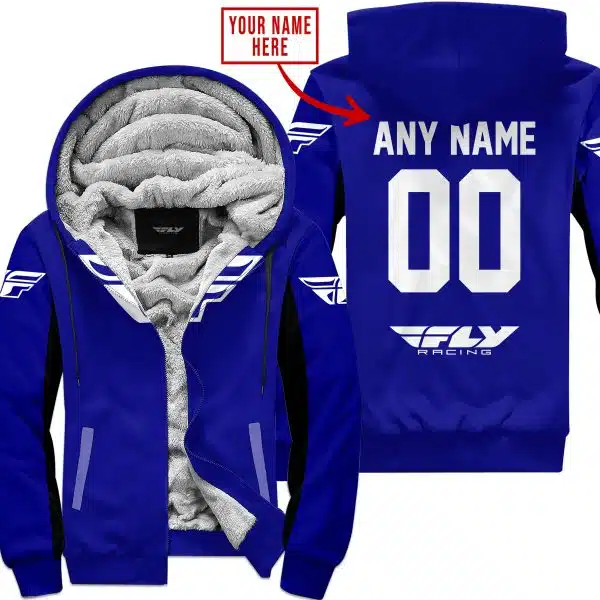 Custom Name Racing - Limited Edition - Fly Racing- Navy V2 - Fleece Zip Hoodie