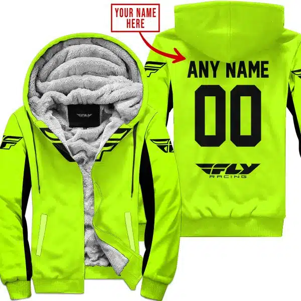 Custom Name Racing - Limited Edition - Fly Racing- Neon V2 - Fleece Zip Hoodie