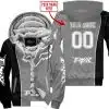 Limited Edition - Custom Name Motocrocss V2 - Fox Racing - Black Grey - Fleece Zip Hoodie