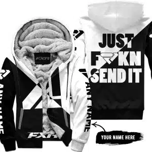 Just Fkcn Send It - 3d All Over Printed - Fxr White - Fleece Zip Hoodie