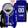 Limited Edition - Custom Name Motocrocss V2 - Fox Racing - Black Navy - Fleece Zip Hoodie
