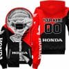 Premium Gift - Custom Name - Honda - Red - Fleece Zip Hoodie