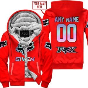 Zero Fox Given  -  Limited Edition  -  Fox Racing  -  Red  - Fleece Zip Hoodie