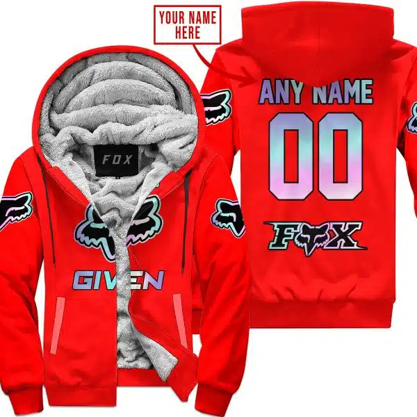 Zero Fox Given  -  Limited Edition  -  Fox Racing  -  Red  - Fleece Zip Hoodie
