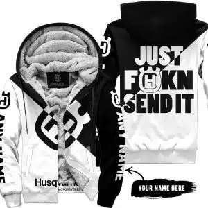 Just Fkcn Send It - 3d All Over Printed - Husqvarna Black - Fleece Zip Hoodie