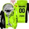 Limited Edition - Custom Name Motocrocss V2 - Fox Racing - Black Neon - Fleece Zip Hoodie