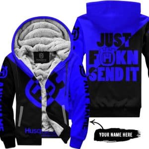 Just Fkcn Send It - 3d All Over Printed - Husqvarna Green - Fleece Zip Hoodie