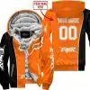 Limited Edition - Custom Name Motocrocss V2 - Fox Racing - Black Orange - Fleece Zip Hoodie