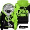 Just Fkcn Send It - 3d All Over Printed - Husqvarna Green 1 - Fleece Zip Hoodie