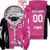 Limited Edition - Custom Name Motocrocss V2 - Fox Racing - Black Pink 1 - Fleece Zip Hoodie