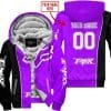 Limited Edition - Custom Name Motocrocss V2 - Fox Racing - Black Purlple - Fleece Zip Hoodie