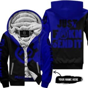 Just Fkcn Send It - 3d All Over Printed - Husqvarna Navy - Fleece Zip Hoodie